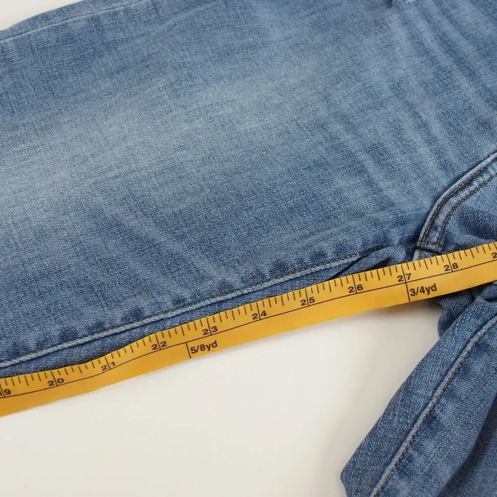 Daze Denim Straight Leg Ankle Lovergirl Distressed Mid Rise Blue Jeans Sz 27